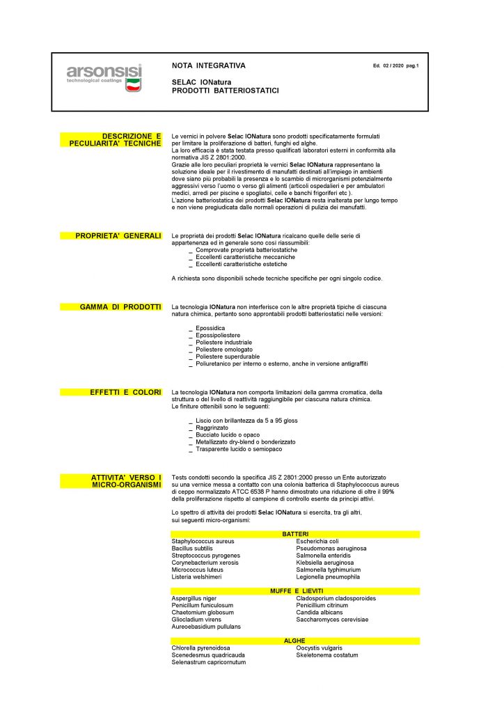 nota tecnica integrativa IONatura