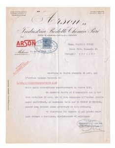 business letter Arson 1921