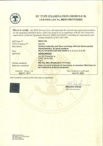 certificati RINA MED B-D epossipoliesteri Arsonsisi 
