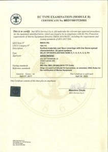 RINA certifications MED B-D for Arsonsisi epoxy-polyesters