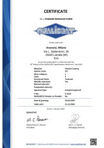 Certificati Qualicoat per poliesteri Arsonsisi serie J57